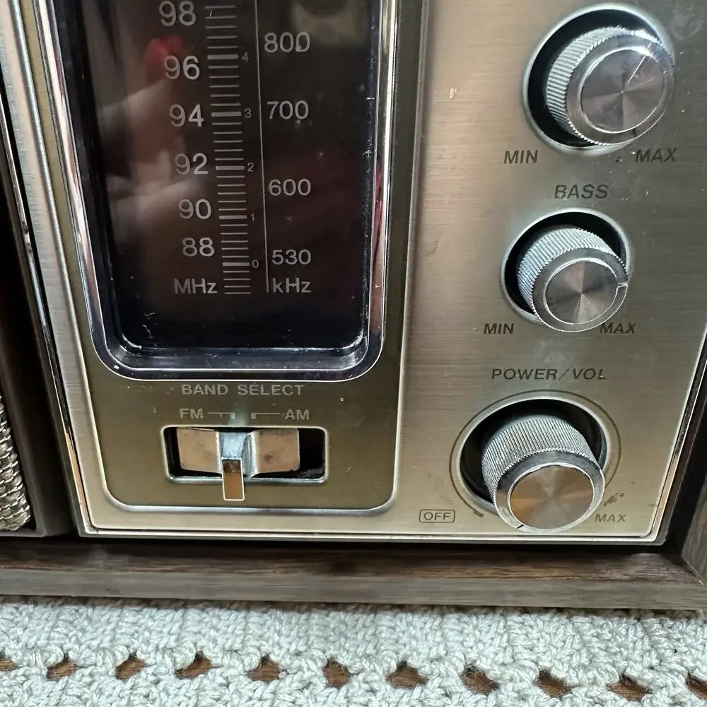 Vtg 60s Sony ICF-9650W Fidelity Sound AM/FM Tabletop Stereo Radio Wooden Case